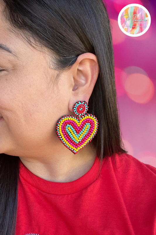 Multi Color Seed Bead Earrings