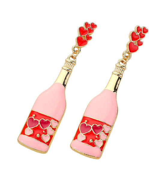 Heart Champagne Earrings