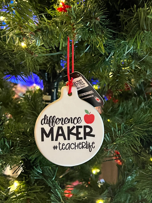 Difference Maker Teacher Ornament