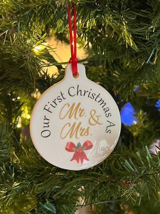 First Christmas Mr. & Mrs. Ceramic Ornament