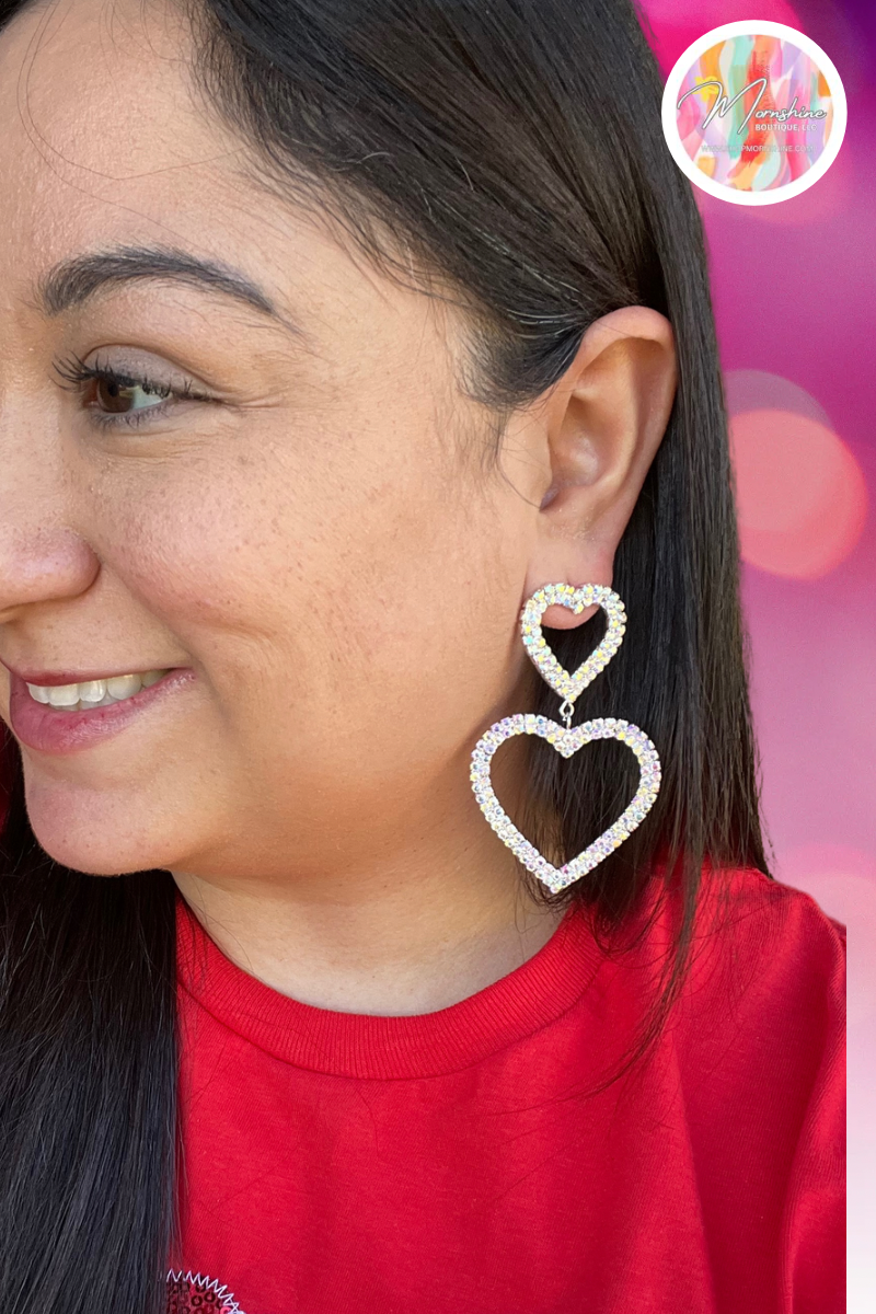 AB Silver Heart Earrings