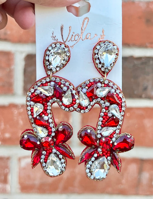 Candy Cane Glitz Earrings